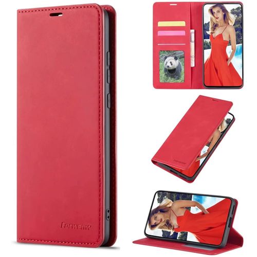 Coque Pour Samsung Galaxy A12 5g/A125/M12/F12, [Housse En Cuir Pu Premium] [Etui ¿¿ Rabat] [Pochette De Portefeuille], ¿¿Tui De Protection Pour Samsung Galaxy A12 5g/A125/M12/F12 (Rouge)