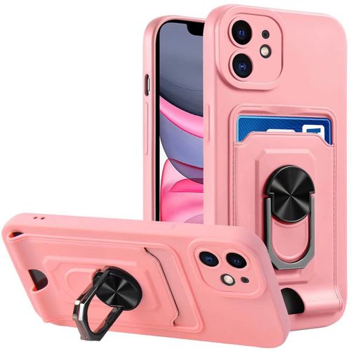 Coque Pour Samsung Galaxy A72, 360¡Ã Support Coque Avec Fentes Pour Cartes, Protection De Antichoc Anti-Rayures Coque Etui -Rose