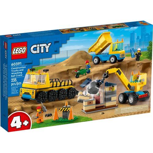 Lego City - Les Camions De Chantier Et La Grue À Boule De Démolition - 60391