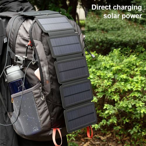 Chargeur Solaire Pliable 10w, 5v, 2,1 A, Pour L'extérieur, Étanche, Usb, Panneaux Solaires Portables, Pour Smartphones, Banque D'énergie Mobile D'urgence