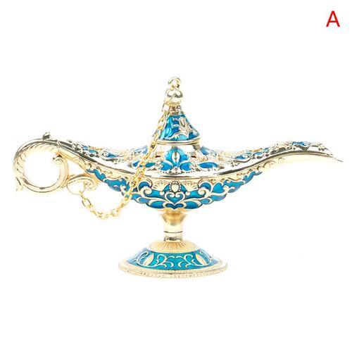 Lampe en alliage de Zinc, lampe Aladdin classique sculptée en métal, Pot à thé et huile de souhait, décoration, Collection d'épargne à collectionner, artisanat d'art