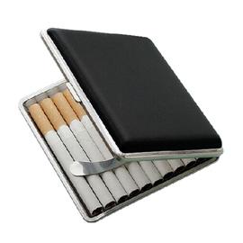 Étui à cigarettes avec cuir PU, sac plus léger, étui de carte de visite  （Rose rouge）