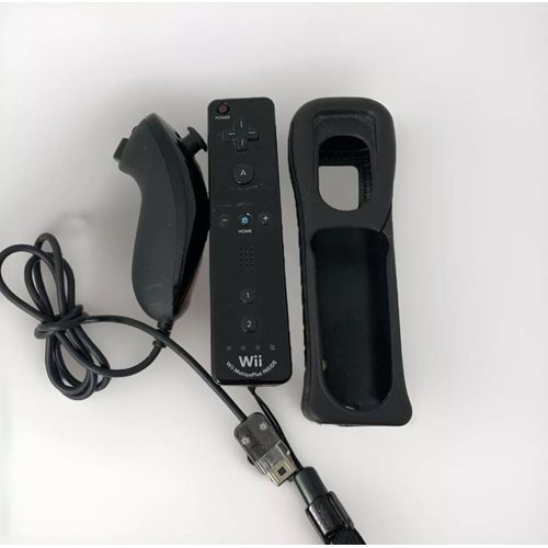 Wiimote Motion Plus - Manette Nintendo Wii + Nunchuk Noir - Officielle