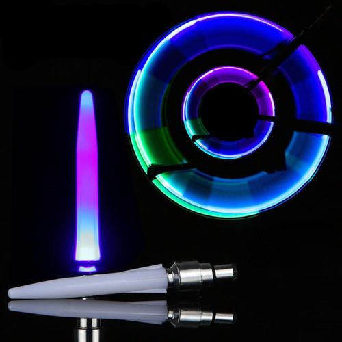 Capuchons De Valve De Pneu De Moto, Lampe De Poche Multicolore Activée Par Le Mouvement, Lumière De Roue Incroyable, 2 Pièces