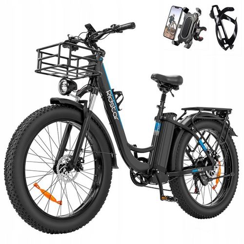 Vélo Électrique Ridstar Mn26, Moteur 750 W, Gros Pneu 26 X 4,0', Batterie 48 V 20 Ah, Vitesse Maximale De 58 Km/H, Autonomie Maximale De 90 Km, Shimano 7 Vitesses, Frein À Disque Mécanique
