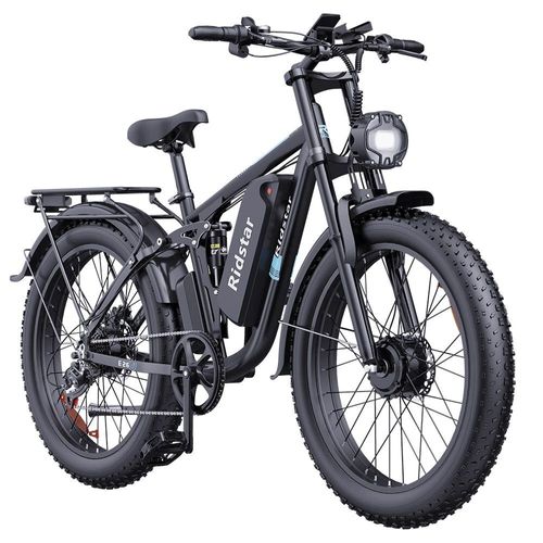 Vélo Électrique Ridstar E26 Pro Batterie 48v 23ah 750w*2 Moteurs Doubles Pneus 26*4.0 Pouces Kilométrage Maximal De 50-75km Charge Maximale De 150kg Freins À Disque Hydrauliques