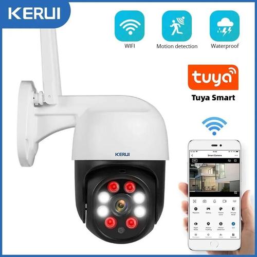 Caméra de surveillance dôme extérieure avec zoom numérique x4, dispositif de sécurité domestique sans fil avec protocole CCTV Wifi, HD, PTZ IP Suivi De Mouvement Automatique.