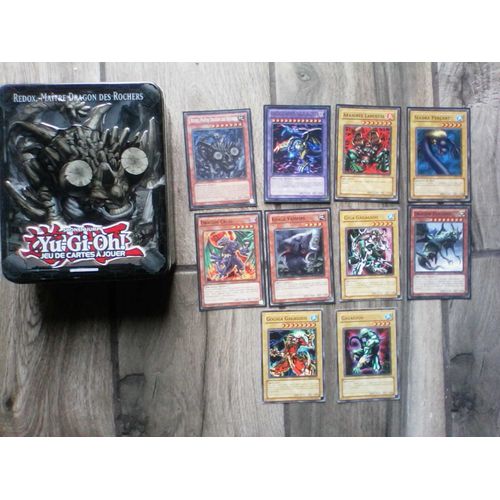 Boîte Tin Box Yu-Gi-Oh Redox, Maître Dragon Des Rochers + Lot 10 Cartes Yu-Gi-Oh