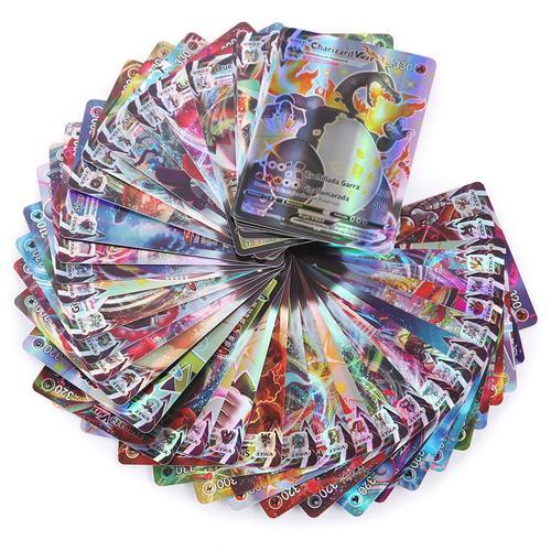 Lot De Carte Pokémon Gx 100 Cartes Brillantes Gx Aléatoire Version Française Pikachu Dracaufeu Mew Ectoplasma Mewtew Gengar Carapuce Salamèche Tortank