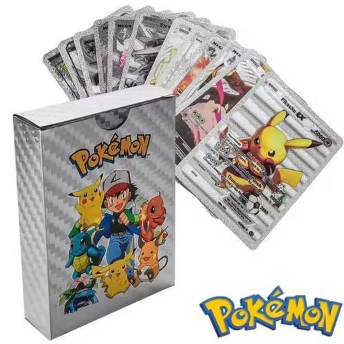 Carte Pokémon Argenté Brillante Version Française Lot De 55 Cartes Aléatoire Vmax V Ex Ppikachu Dracaufeu Shiny Carapuce Salamèche Tortank Ectoplasma