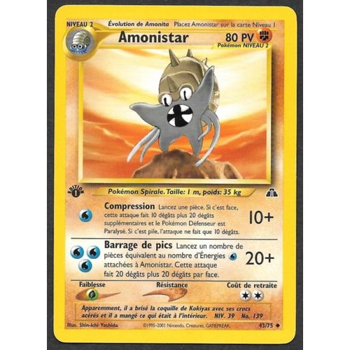 Carte Pokémon Amonistar 43/75 [Premiere Edition 1] - Neo Destiny Wizards (Vf)