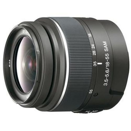 Sony DT 18 - 55 mm f/3.5 - 5.6 SAM : Zoom trans-standard DT 18 ¿ 55 mm f 3.5 ¿ 5.6 SAM (stabilisation via le boîtier), dédié Reflex numériques Alpha à capteurs APS-C