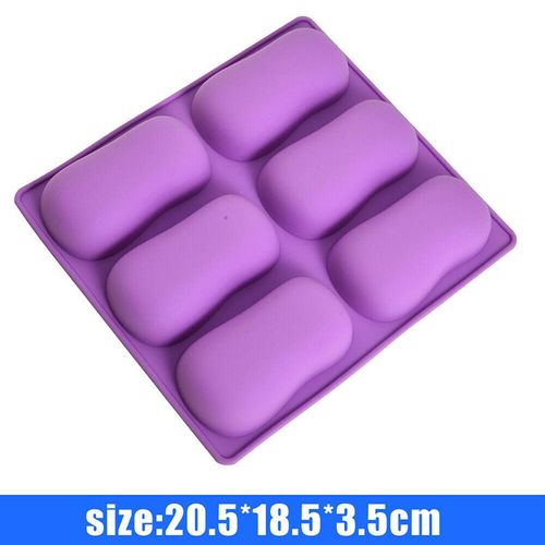 Moule À Gâteau Ovale 3d À 6 Cavités, En Silicone De Qualité Alimentaire, Fait À La Main, Pour Savon, Biscuits Au Chocolat, Décoration De Gâteaux, Pour Fondant