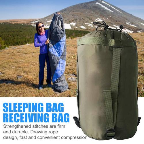 Sac De Couchage De Camping En Plein Air, Pack De Compression, Hamac De Loisirs, Pack De Rangement, Accessoires De Voyage, Vert Armée