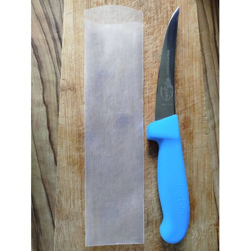 Couteau De Cuisine À Désosser De Marque Caribou , Made In France - Qualité Garantie - Référence Série N° S Rj5 18 06 03 - 006 12 12 - Manche Bleu Ciel - Produit Neuf
