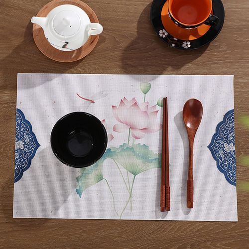 Napperon antidérapant avec isolation thermique, napperon imprimé à l'encre de Style chinois, tapis de Table à manger pour la maison, matériau de haute qualité, étanche et isolé thermiquement
