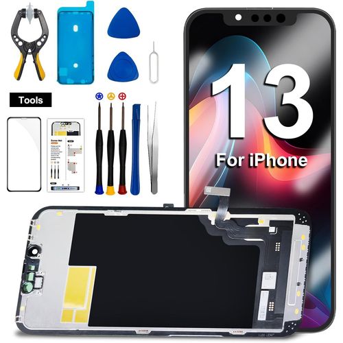 Écran Pour Iphone 13 Lcd 6.1"" De Remplacement Pour Écran Tactile 3d Touch Digitizer Kit De Montage Et De Réparation 2024 (Modèles A2482, A2631, A2634, A2635, A2633)