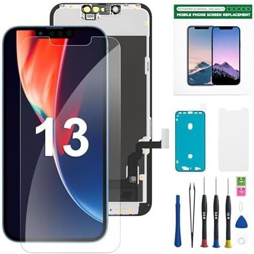 Écran Pour Iphone 13 Lcd 6.1"" Écran De Remplacement, Pour Iphone 13 (A2631 A2634 A2635), Numériseur D'écran Tactile Avec Outils Complets