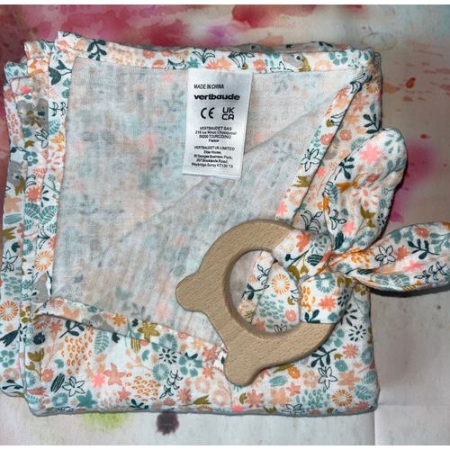 Doudou Lange Coton Vertbaudet Fleurette 