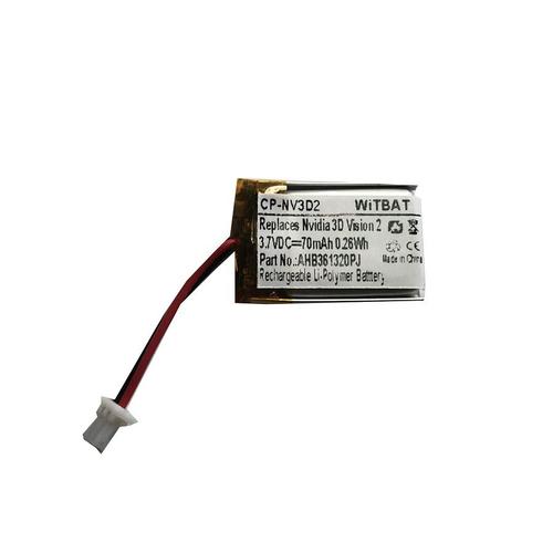 Batterie de remplacement,Convient pour la batterie de lunettes 3D Nvidia 3D Vision Nvidia 2eme génération AHB361320PJ