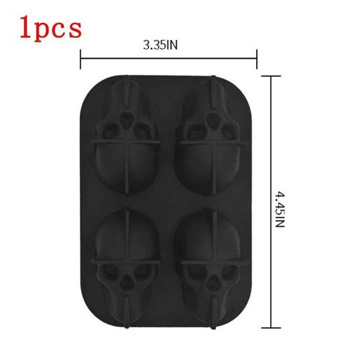 Moule À Glaçons En Silicone 3d Skull,Moule À Glace,Très Adapté Pour Whisky,Bourbon,Raide,Bière,Boissons Aux Fruits