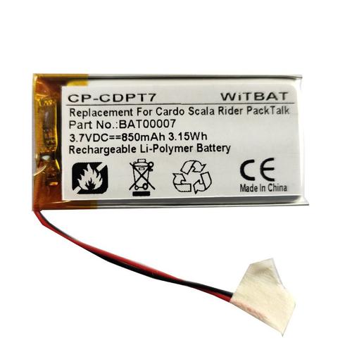 Batterie de remplacement,Convient pour la batterie du casque Bluetooth Cardo Spirit BAT00008