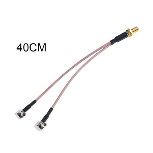 câble d'extension d'antenne WiFi RG316, 10/15/20/30/40/50cm, SMA femelle vers 2xTS9 mâle