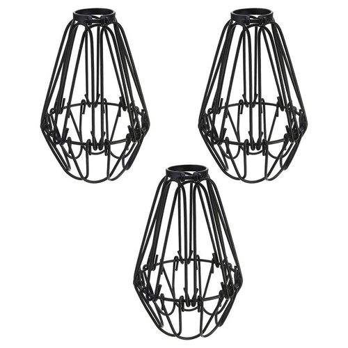 Cage De Protection D'ampoule En Fer, Ventilateur De Plafond Et Couvercles D'ampoule, Lampe Suspendue De Style Vintage Industriel 3 Pièces