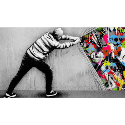 Toile Banksy, art mural, abstrait, graffiti, art de rue, toile