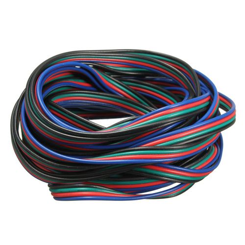 Câble de connecteur d'extension de fil à 4 broches, cordon coloré de 5M pour bande LED RGB 3528 5050, livraison directe
