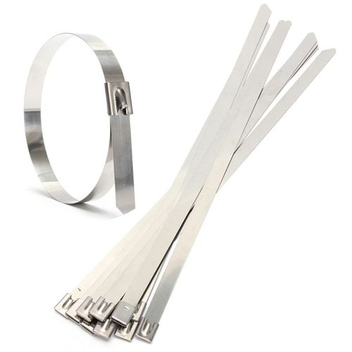 câble métallique en acier inoxydable, sangles d'échappement 0.39x15.75 pouces, 10 pièces
