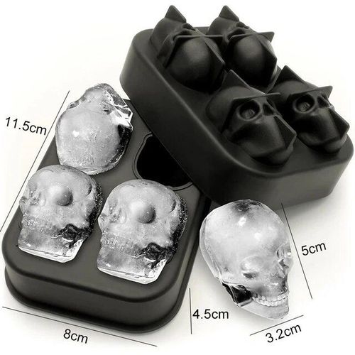 Moules À Glaçons En Silicone 3d Diamant Crâne,Plateau Empilable Pour Whisky Cocktails Boissons Thé Glacé Fleur De Rose