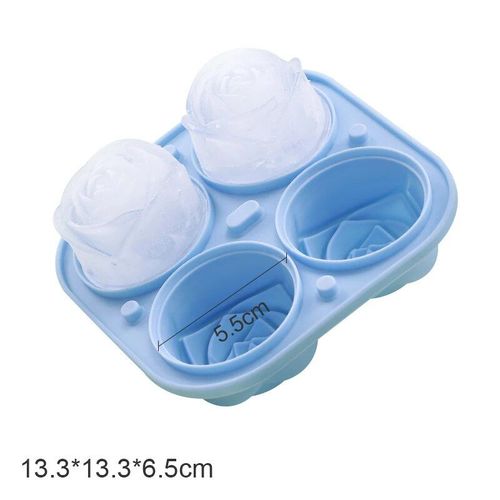 Moule À Glaçons En Silicone À 4 Trous En Forme De Rose,Boule De Glace De Pêche Créative,Boîte À Gâteau En Mousse,Outil De Cuisson