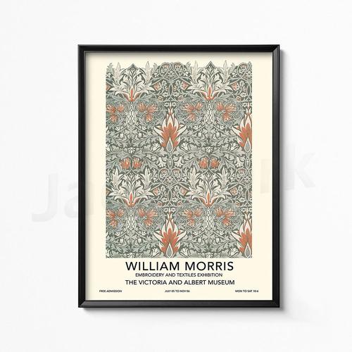 Affiche d'exposition de William Morris à motifs de fleurs, Art Nouveau, musée Victoria et alice, décoration murale pour la maison 40x50cm no frame