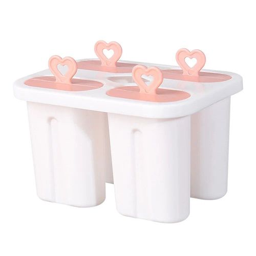 Moule À Crème Glacée En Silicone De Qualité Alimentaire À 4 Trous,Cube De Popsicle Avec Bâtonnets,Dessert