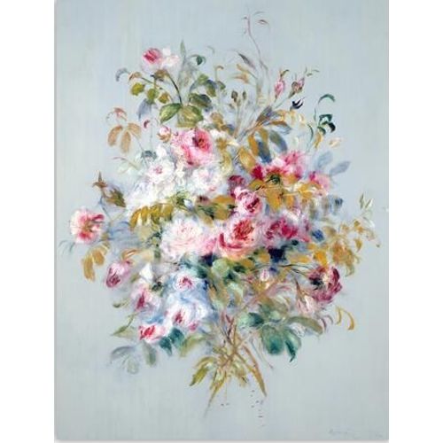 Peinture à l'huile sur toile abstraite, aquarelle, fleur bleue Orange, affiche et tableau imprimé, Art mural, décoration de salle de maison 40x50cm no frame