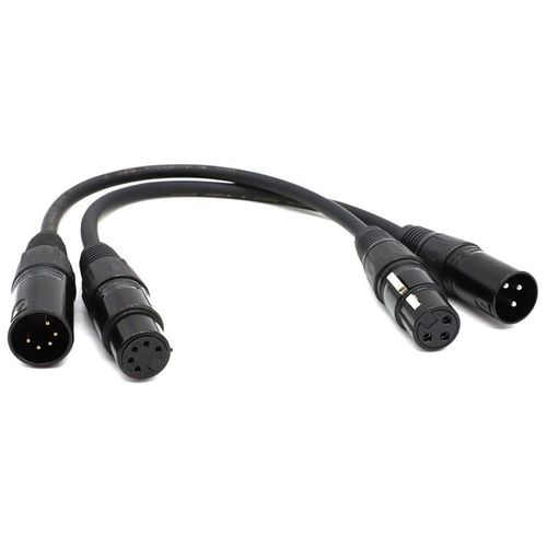 Câble Audio XLR mâle vers XLR femelle 5 broches et XLR femelle 3 broches vers XLR mâle 5 broches, pour Microphone DMX lumière de scène CNIM Hot