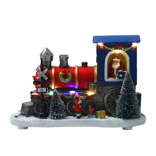 Décorations De Noël En Résine Pour Le Père Noël, Un Train, Artisanat, Lumières Led, Ornement De Noël, Cnim Hot