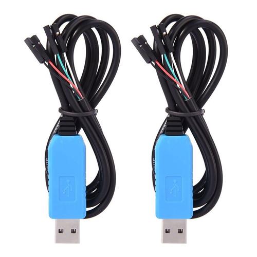 Paquet de 2 câble de débogage pour la programmation USB framboise Pi câble série USB vers TTL, Windows XP/ VISTA/ 7/ 8/ 8.1 pris en charge CNIM à chaud