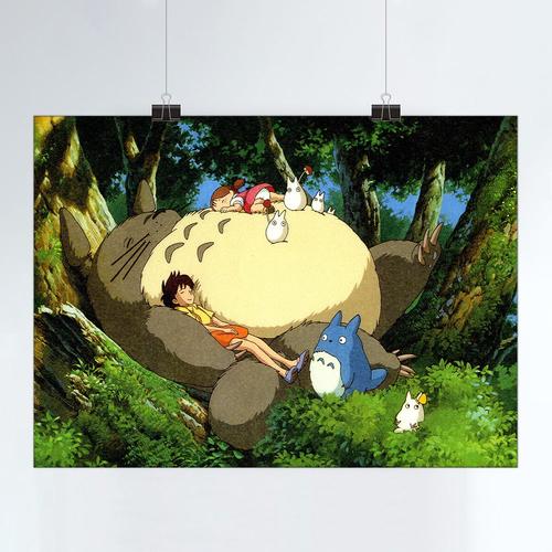 Affiche rétro mon voisin Totoro, tableau mural suspendu, décor de maison, affiches de film de cartoon, peinture de décor en toile pour chambre d'enfants 40x50cm no frame