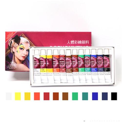 Ensemble De Pigments Pour Peinture Corporelle, 12 Couleurs, 12ml, Pour Déguisement, Bal, Cosplay, Peinture À L'huile, Drame, Maquillage, Halloween