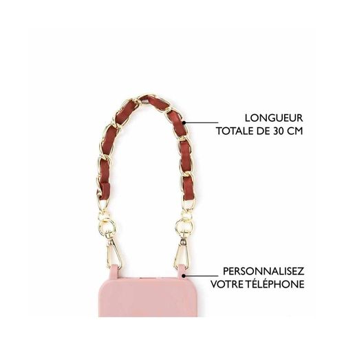 Dragonne Ou Anse Courte Chic Sac Ou Pochette - 30 X 1 Cm - Draeger Doré Et Simili Marron