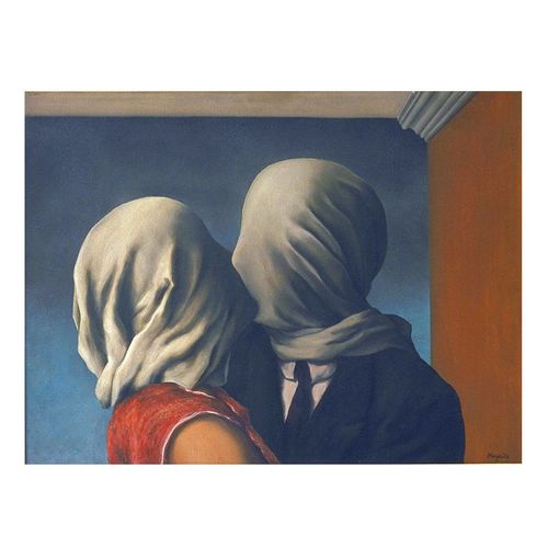 Peinture à l'huile sur toile de Rene magrite les amoureux, affiches et imprimés, tableau mural scandinave pour salon, Cuadros 40x50cm no frame