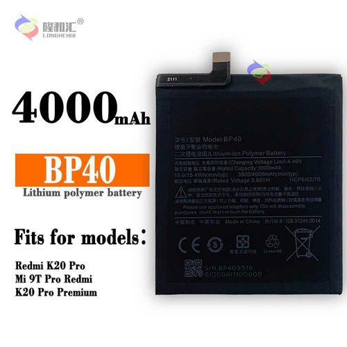 Batterie De Remplacement,Convient Pour Miui Xiaomi Redmi K20 Pro/Mi 9t Pro Batterie Bp40 Plaque De Batterie De Téléphone Portable