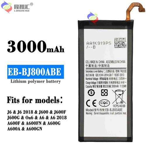 Batterie De Remplacement,Batterie De Téléphone Portable Pour Samsung Galaxy A6 2018 Sm-A600 A600f Eb-Bj800abe