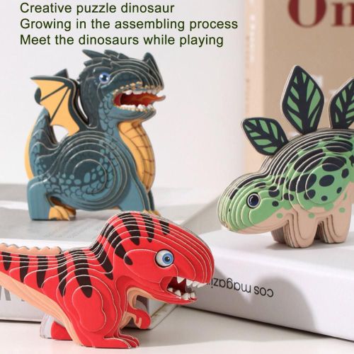 Puzzle Éducatif 3d Pour Enfants, 1 Ensemble, Casse-Tête, Dessin Animé, Dinosaure, Jouet D'apprentissage
