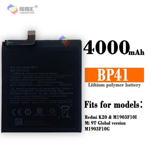 Batterie De Remplacement,Pour Xiaomi Mi 9t / Redmi K20 - Batterie De Téléphone Portable Bp41 Tableau Électrique Intégré Bp41