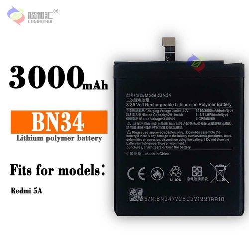 Batterie De Remplacement,Batterie Intégrée Pour Miui Xiaomi/Redmi 5a Bn34 Battery Factory