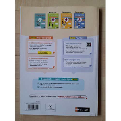 Français 5e Mon Cahier D'activités