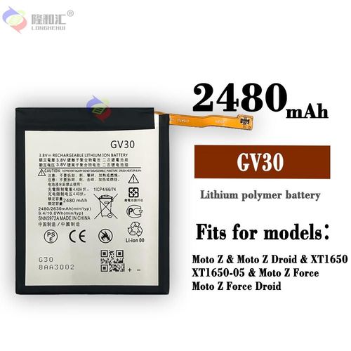 Batterie De Remplacement,Convient Pour Motorola Moto Z Xt1650-05 Z Force Gv30 Batterie De Grande Capacité Pour Téléphone Portable